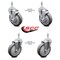 Service Caster 5 Inch Thermoplastic Rubber Swivel 3/8 Inch Threaded Stem Caster Brake SCC, 2PK SCC-TS20S514-TPRB-381615-2-TLB-2 - alternate 3